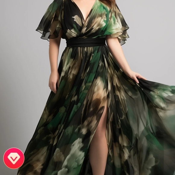 FlyCurvy Dresses & Skirts - Chic Multicolor Maxi Dress